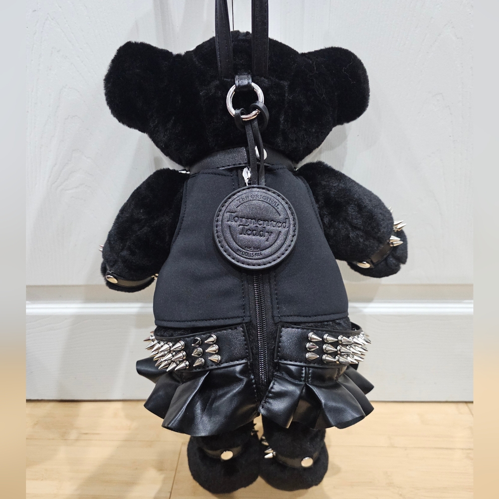 ~SOLD~Goth Dolls Kill Tormented Teddy Metalcore Spiked Bear Backpack Purse Bag - Picture 3 of 9